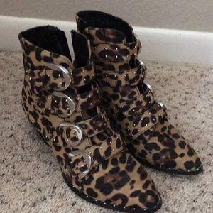 leather flat booties